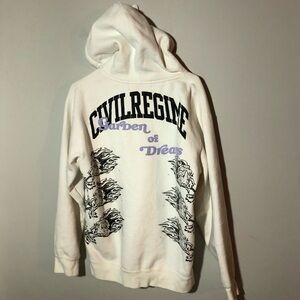Civil Regime "Garden of Dreams" limited edition white hoodie rose graphics 205 M